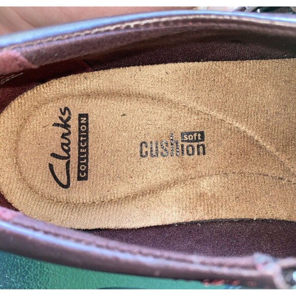 Clarks Collection Women's Boots Size 9 M Genette Wine Vista Monk Strap Heels - Picture 6 of 9